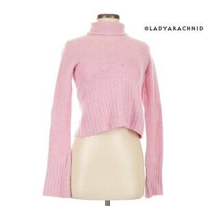 ILLIG Y2K angora blend pink turtleneck sweater